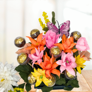 Bright blooms and chocolates