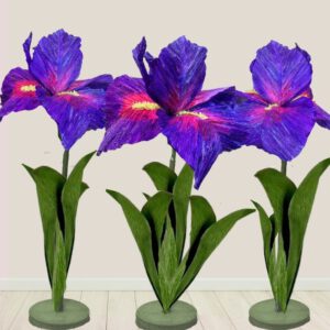 Big Bearded Iris paper flower in bright colours